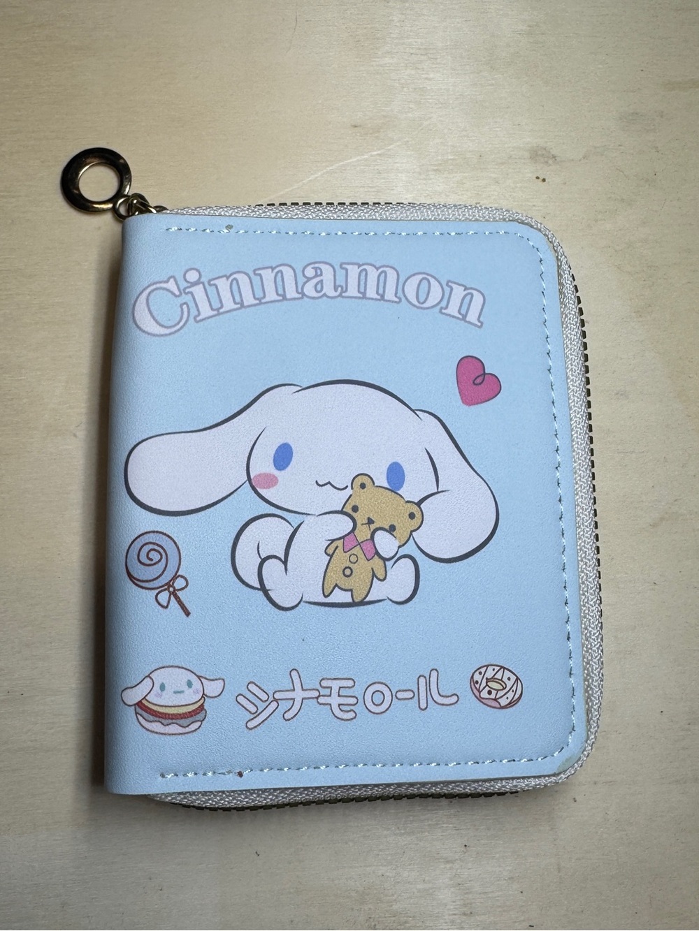 Cinnamoroll Light Blue Zip-Around Wallet with Character Print NWT